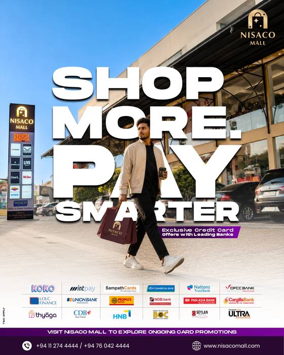 Shopping mall credit card offers campaign creative